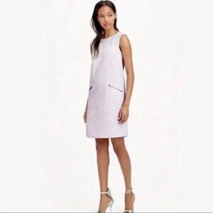 J.Crew Vivid Lilac Jacquared Sleeveless Shift Dress XS